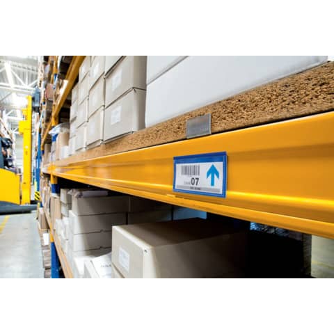 Tasche per identificazione Durable con bande magnetiche blu f.to esterno mm. 130x53- inserto 100x38mm cf. 50 - 174107